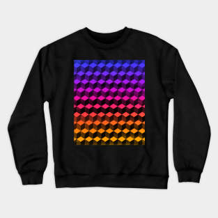 Abstract colorful geometric cube Mask Crewneck Sweatshirt